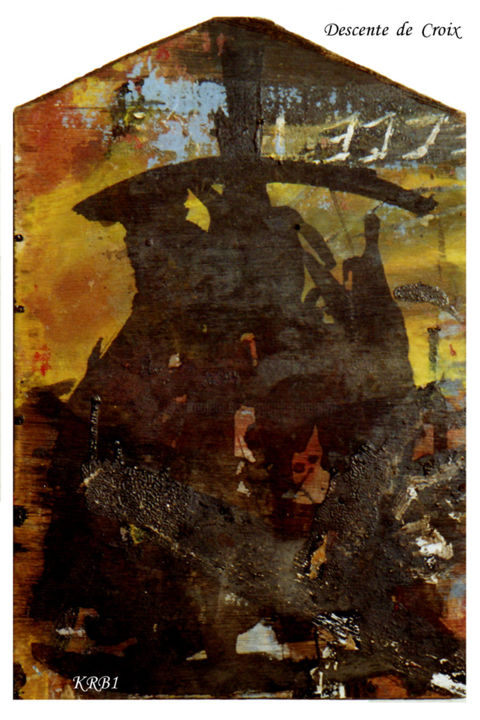 Painting titled "Descente de Croix" by Nicolas Bouriot (KRB1), Original Artwork, Acrylic