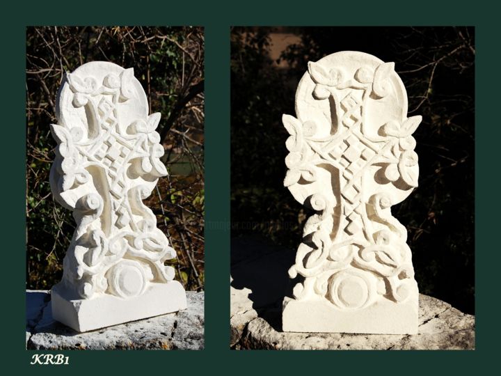 Sculpture titled "Khachkar" by Nicolas Bouriot (KRB1), Original Artwork, Stone