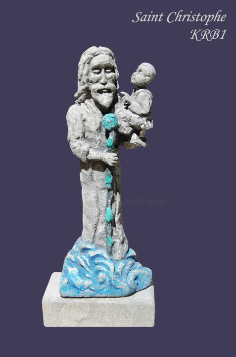 雕塑 标题为“Saint Christophe” 由Nicolas Bouriot (KRB1), 原创艺术品, 石