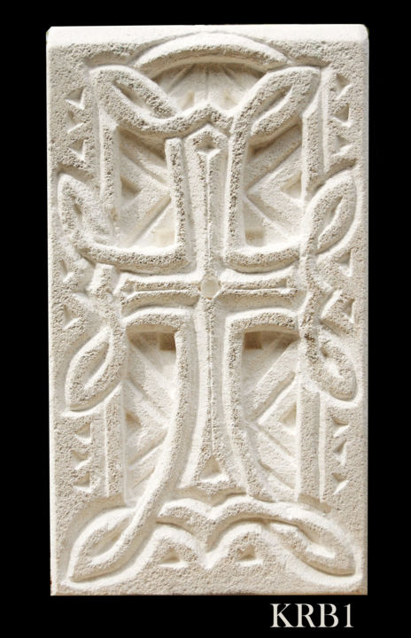 Sculptuur getiteld "Khachkar Cristal" door Nicolas Bouriot (KRB1), Origineel Kunstwerk, Steen