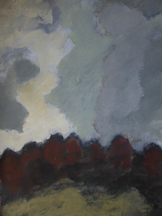 Pintura intitulada "Paysage" por Nicolas Cavuoto, Obras de arte originais, Óleo