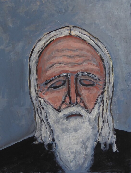 Peinture intitulée "Moondog l'inclassab…" par Nicolas Cavuoto, Œuvre d'art originale, Huile Monté sur Châssis en bois