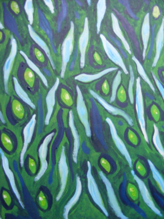 Картина под названием "Les olives" - Nicolas Cavuoto, Подлинное произведение искусства, Масло Установлен на Деревянная рама…
