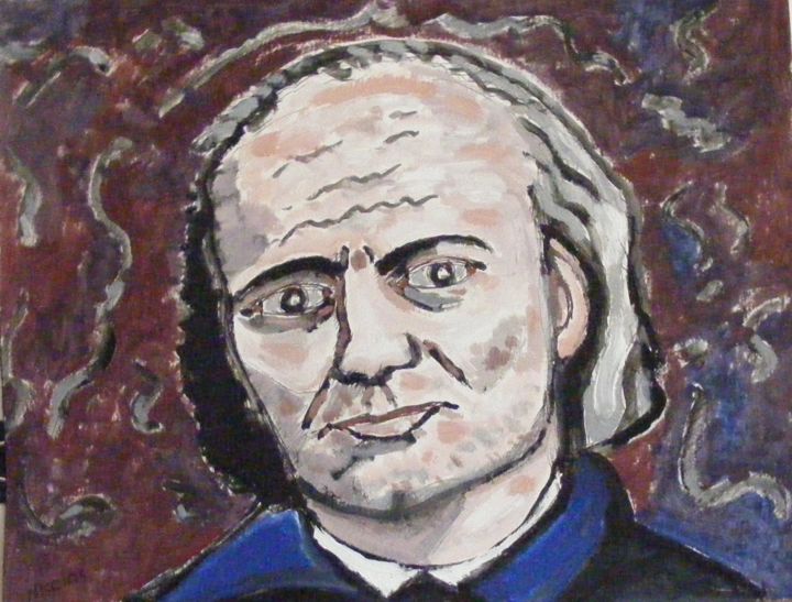 Painting titled "Baudelaire" by Nicolas Cavuoto, Original Artwork, Oil