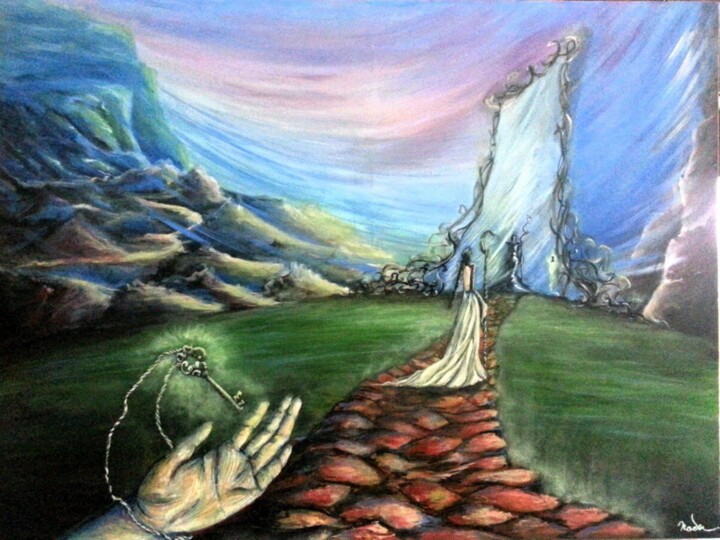 Painting titled "The Secret of Hiba" by Nicolas Chammat, Original Artwork, Acrylic