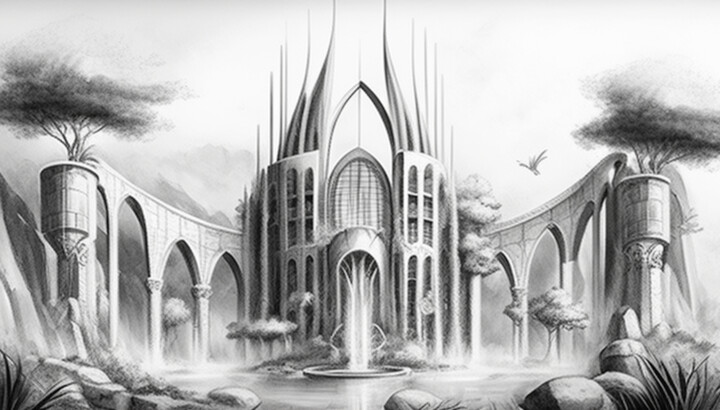Digital Arts titled "Camelot Castle" by Nicolas Chammat, Original Artwork, AI generated image