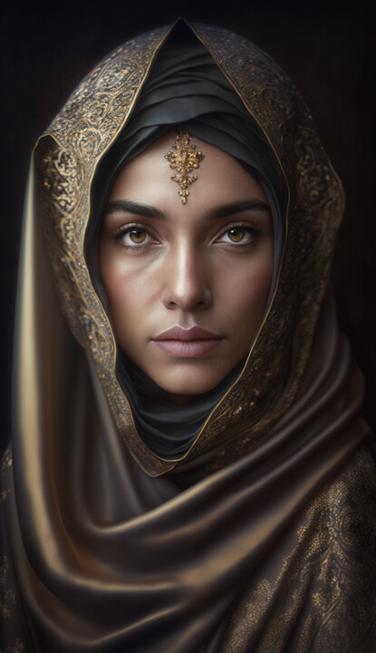 Digital Arts titled "Aisha" by Nicolas Chammat, Original Artwork, AI generated image
