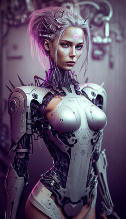 Arte digitale intitolato "Electronic Barbie" da Nicolas Chammat, Opera d'arte originale, Immagine generata dall'IA