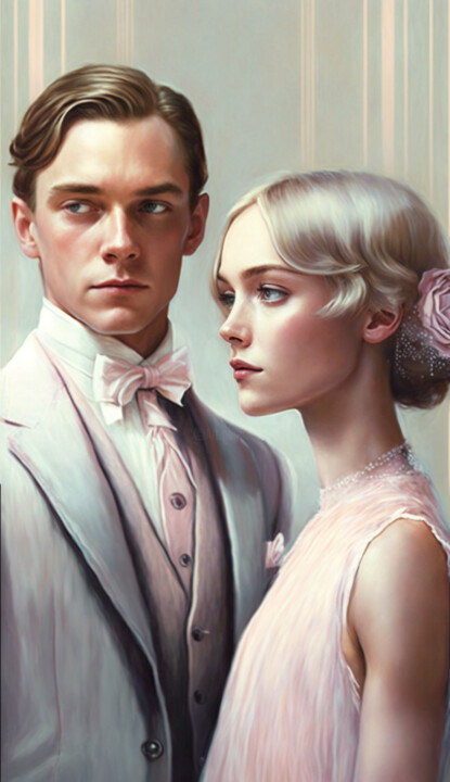 Digitale Kunst mit dem Titel "The Great Gatsby by…" von Nicolas Chammat, Original-Kunstwerk, KI-generiertes Bild