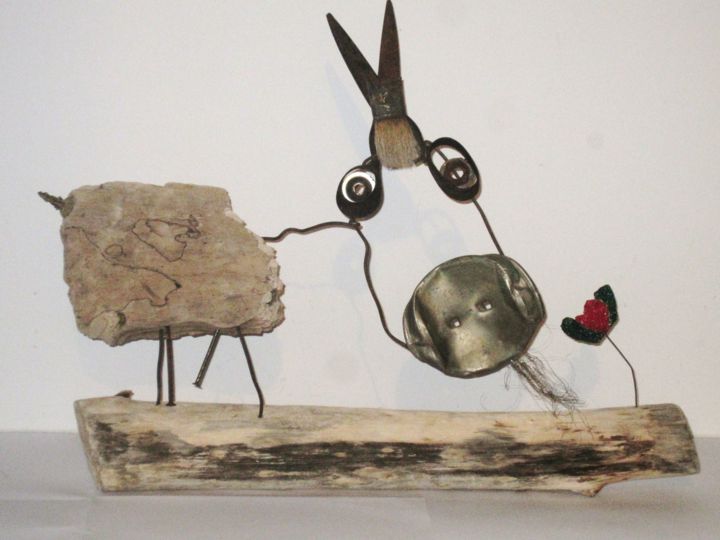 Sculpture titled "le-bouquetin-des-pl…" by Coeur À Vif, Original Artwork