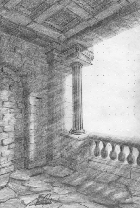 Dibujo titulada ""Somewhere" (7)" por Nicolás David, Obra de arte original, Carbón