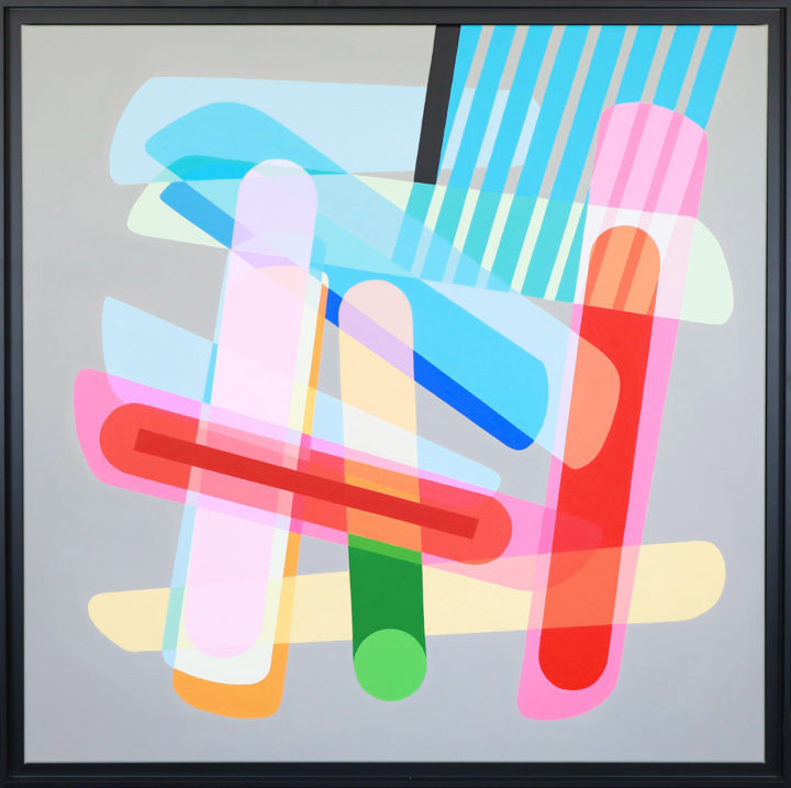 Painting titled "Sans Titre (Ref 246)" by Nicolas Dubreuille, Original Artwork, Acrylic Mounted on Wood Stretcher frame