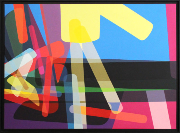 Painting titled "Sans Titre (Ref 203)" by Nicolas Dubreuille, Original Artwork, Acrylic Mounted on Wood Stretcher frame