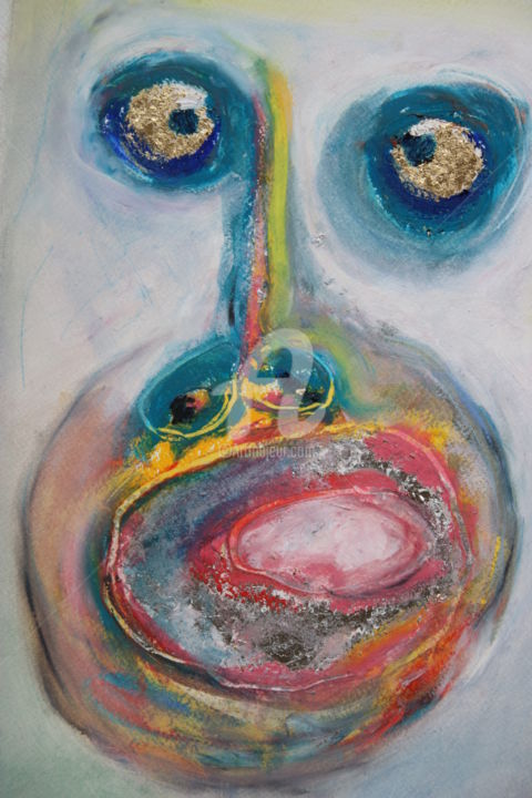 Painting titled "FUNNY FACE" by Nicolas Guillemard, Original Artwork, Oil