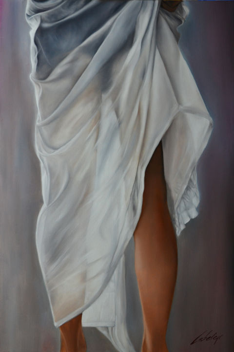 Painting titled "Transparence" by Lebelen, Original Artwork, Oil Mounted on Wood Stretcher frame
