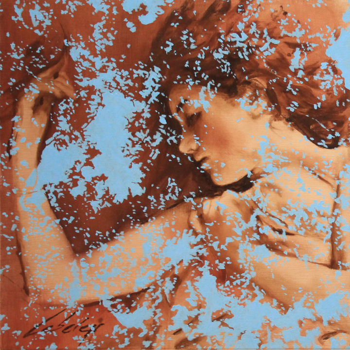 Картина под названием "Sleepers #1" - Lebelen, Подлинное произведение искусства, Масло Установлен на Деревянная рама для нос…