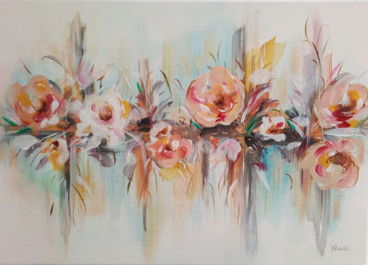 Peinture intitulée "Bouquet" par Nicolas Parchanowicz, Œuvre d'art originale, Acrylique