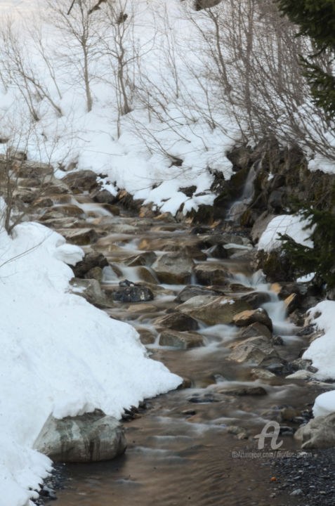 Fotografia zatytułowany „snow river” autorstwa Nicolas Pirson, Oryginalna praca