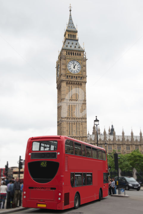 Photography titled "Buses & Big Ben" by Nicolas Portais, Original Artwork