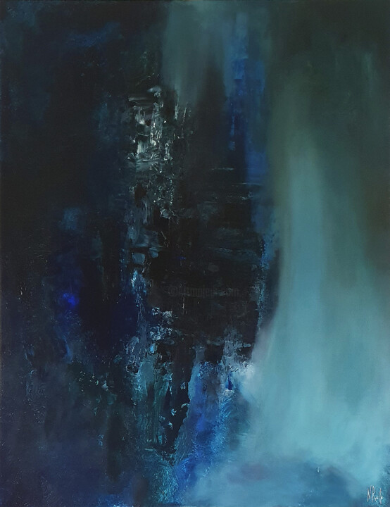 제목이 "DEEP BLUE"인 미술작품 Nicolas Ruelle로, 원작, 아크릴 나무 들것 프레임에 장착됨