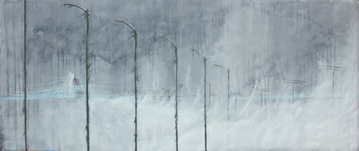 Pintura intitulada "Le brouillard" por Nicolas Sorel, Obras de arte originais, Acrílico