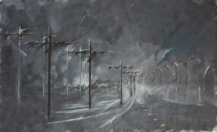 Peinture intitulée "L'orage" par Nicolas Sorel, Œuvre d'art originale, Acrylique