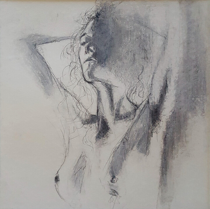 Disegno intitolato "La femme" da Nicolas Sorel, Opera d'arte originale, Matita