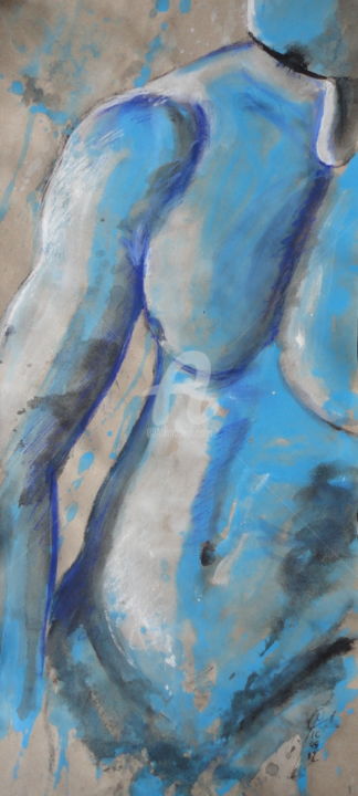 Peinture intitulée "Blue Down" par Nccp, Œuvre d'art originale, Acrylique