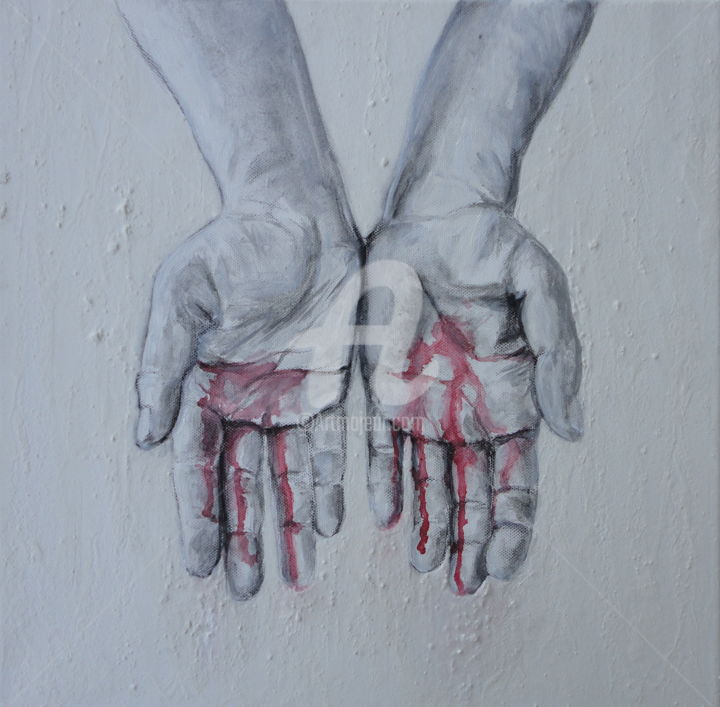 Schilderij getiteld "Those Hands are For…" door Nccp, Origineel Kunstwerk, Acryl