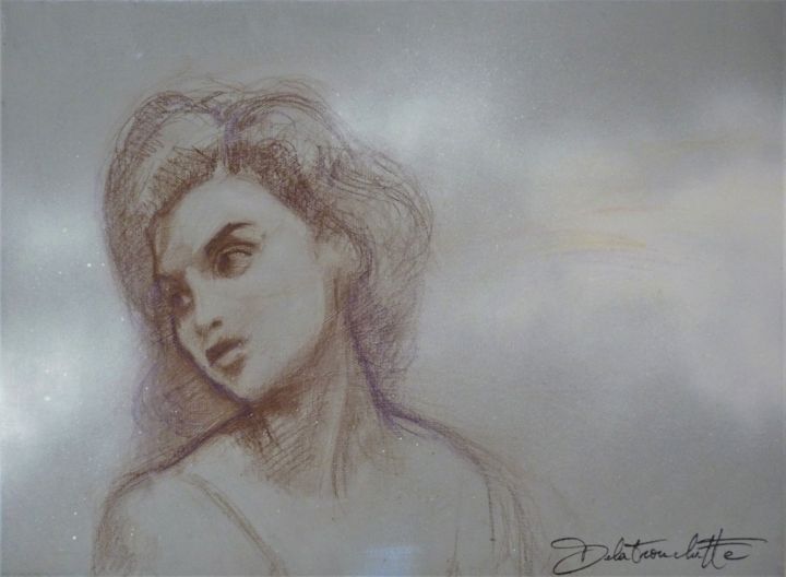 Drawing titled "Sherilyn Fenn (Audr…" by Nicolas Delatronchette, Original Artwork, Pastel