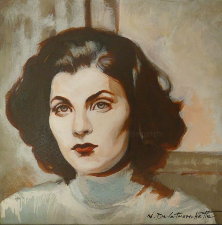 Painting titled "Sherilyn Fenn (Audr…" by Nicolas Delatronchette, Original Artwork, Acrylic