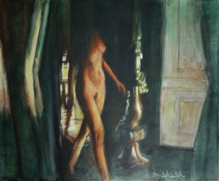 Painting titled "Apparition" by Nicolas Delatronchette, Original Artwork, Acrylic