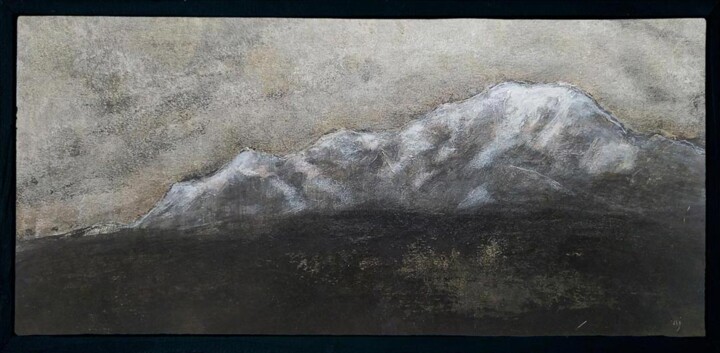제목이 "MontagneS XV"인 미술작품 Nicolas Guyot로, 원작, 아날로그 프린트 목재 패널에 장착됨
