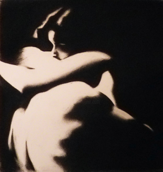 Dessin intitulée "Le Baiser" par Nicolas Neyman, Œuvre d'art originale, Pastel