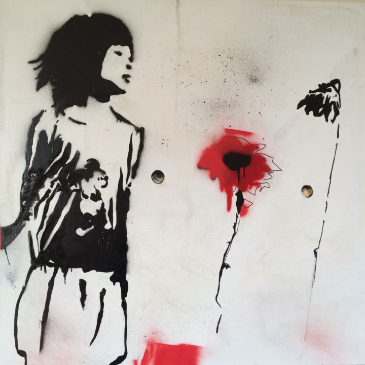 Painting titled "La jeune fille au c…" by Nicolas Périgois, Original Artwork, Acrylic