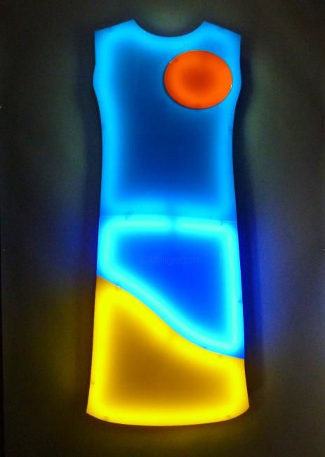 Sculpture intitulée "Robe pop art Soleil" par Nicolas Saint Gregoire, Œuvre d'art originale, Techniques mixtes