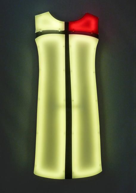 Sculpture titled "Robe Mondrian 3" by Nicolas Saint Gregoire, Original Artwork, Mixed Media