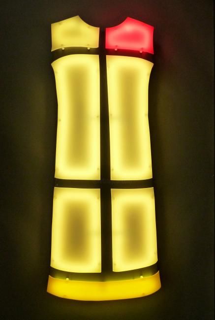 Sculpture titled "Robe Mondrian 4" by Nicolas Saint Gregoire, Original Artwork, Mixed Media