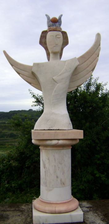 Escultura intitulada "Ísis II" por Nicolau Campos, Obras de arte originais, Pedra
