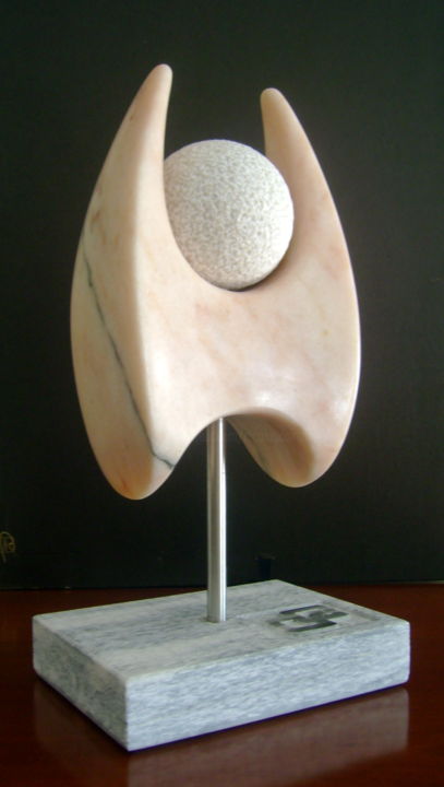 Sculpture titled "Androloide" by Nicolau Campos, Original Artwork, Stone