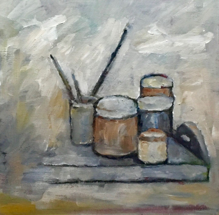 Painting titled "Nature morte 3" by Françoise Vivier Nicolaÿ, Original Artwork, Oil