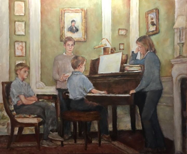 Schilderij getiteld "Piano" door Françoise Vivier Nicolaÿ, Origineel Kunstwerk