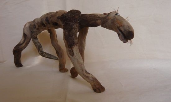 Sculpture titled "chien maigre" by Nicole Agoutin, Original Artwork