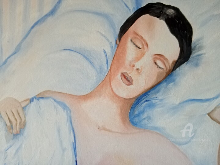 Peinture intitulée "Le sommeil" par Nicole Bachelard, Œuvre d'art originale, Huile