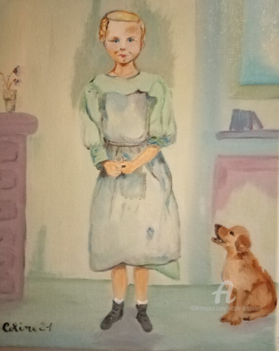 Peinture intitulée "Enfant pastel" par Nicole Bachelard, Œuvre d'art originale, Huile