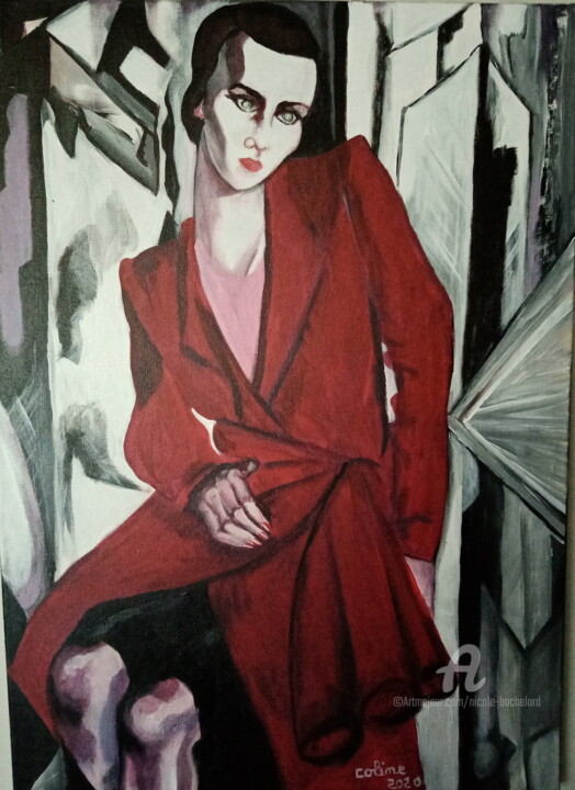 Peinture intitulée "Lempicka 1" par Nicole Bachelard, Œuvre d'art originale, Huile