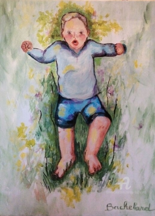 Peinture intitulée "Enfant. Apprenti ma…" par Nicole Bachelard, Œuvre d'art originale, Acrylique Monté sur Châssis en bois