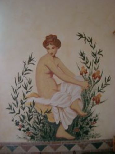 Painting titled "Baigneuse antique" by Nicole Becourt, Original Artwork, Acrylic