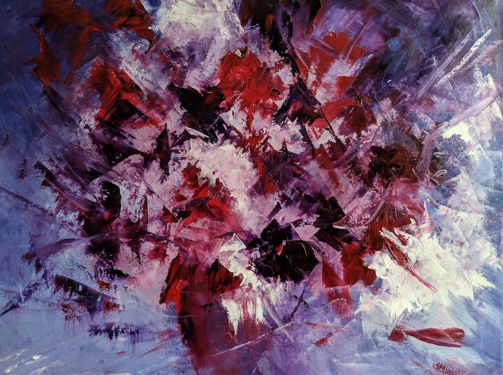 Peinture intitulée "Ghost flowers" par Nicole Caron, Œuvre d'art originale, Huile
