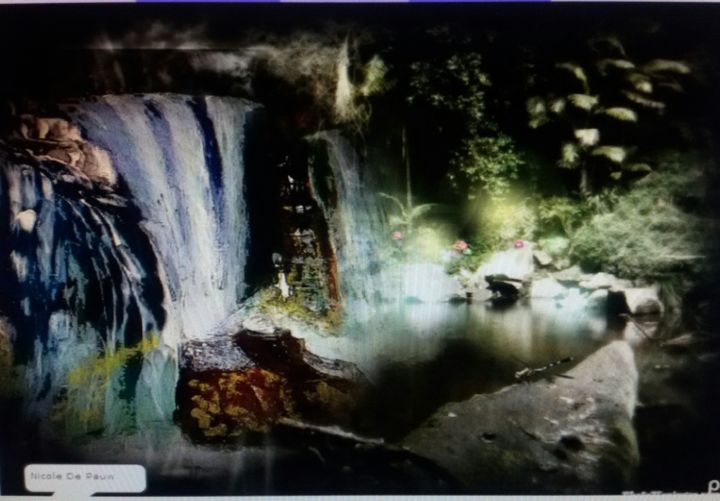 Arts numériques intitulée "les chutes  d'eau f…" par Nicole De Pauw, Œuvre d'art originale, Photo montage